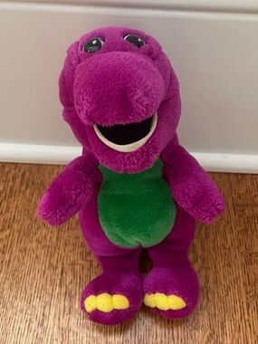 Vintage 1992 Barney Dinosaur Plush 10”Lyons Group Korea Stuffed Animal Purple